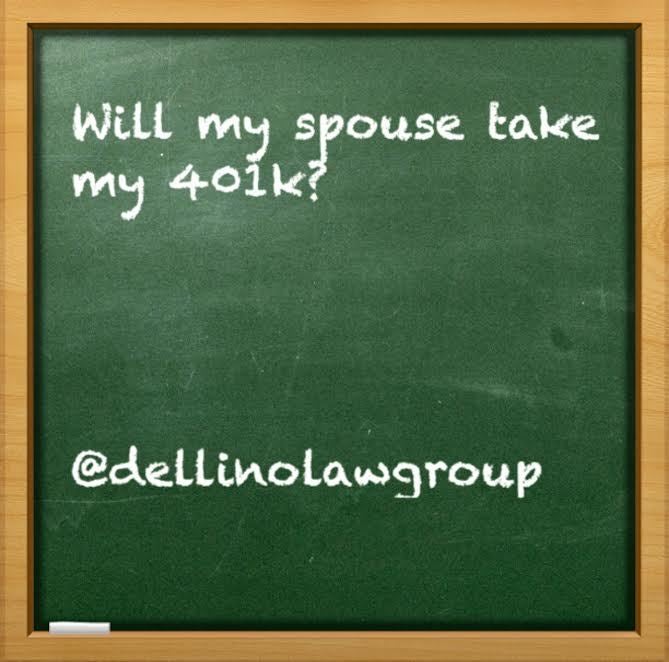 Chalk board with writing asking if my spouse will take my 401k